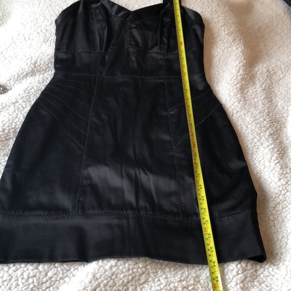 Dynamite cocktail dress black satin look zig zag stitching empire waist - Picture 9 of 9